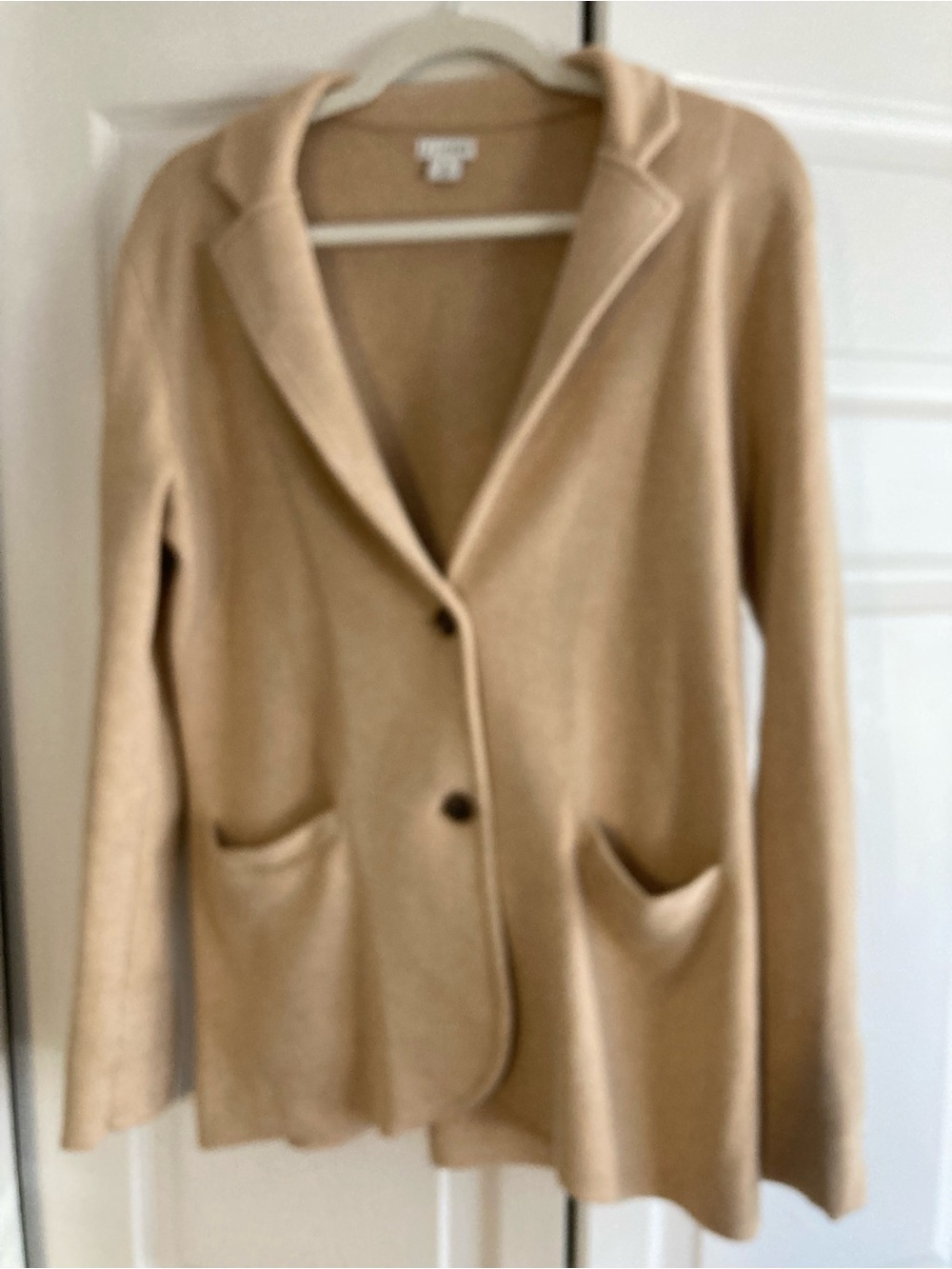 J. Crew Tan Knit Two-Button Blazer